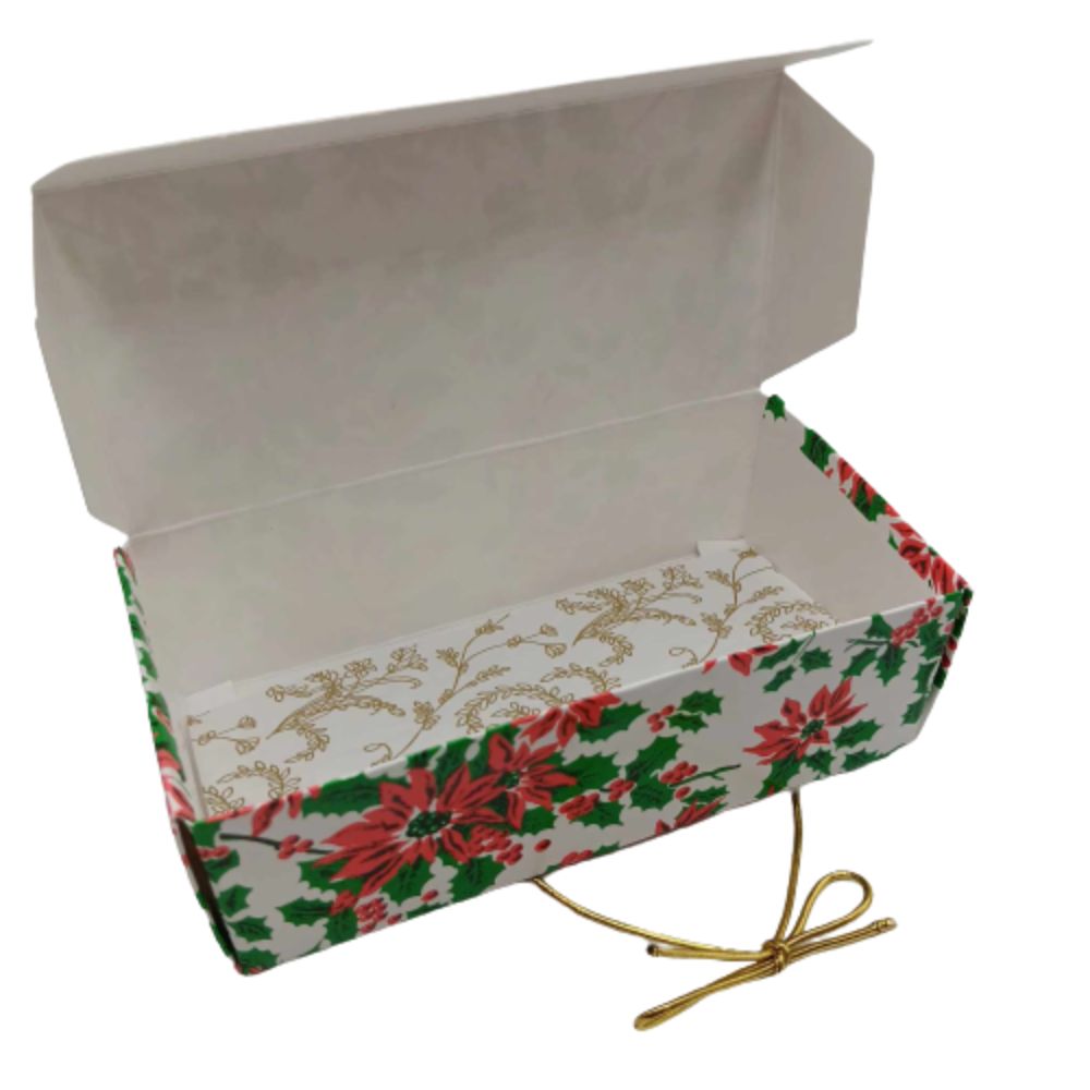 Poinsettia 1 lb. Candy Boxes Kit - 12 boxes, 12 pads & 12 gold loop ribbons