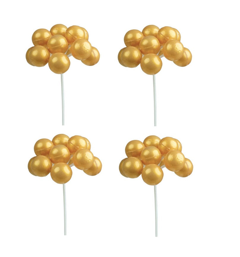 Medium Golden Balloon Clusters 7" Long *Available in 4, 12 and 36 counts*