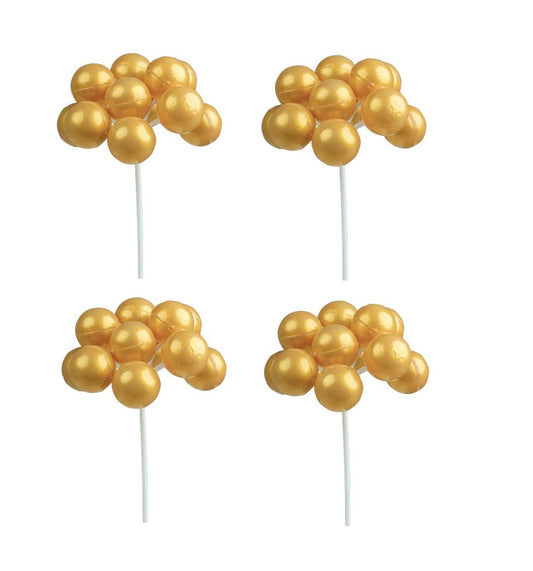 Medium Golden Balloon Clusters 7" Long *Available in 4, 12 and 36 counts*
