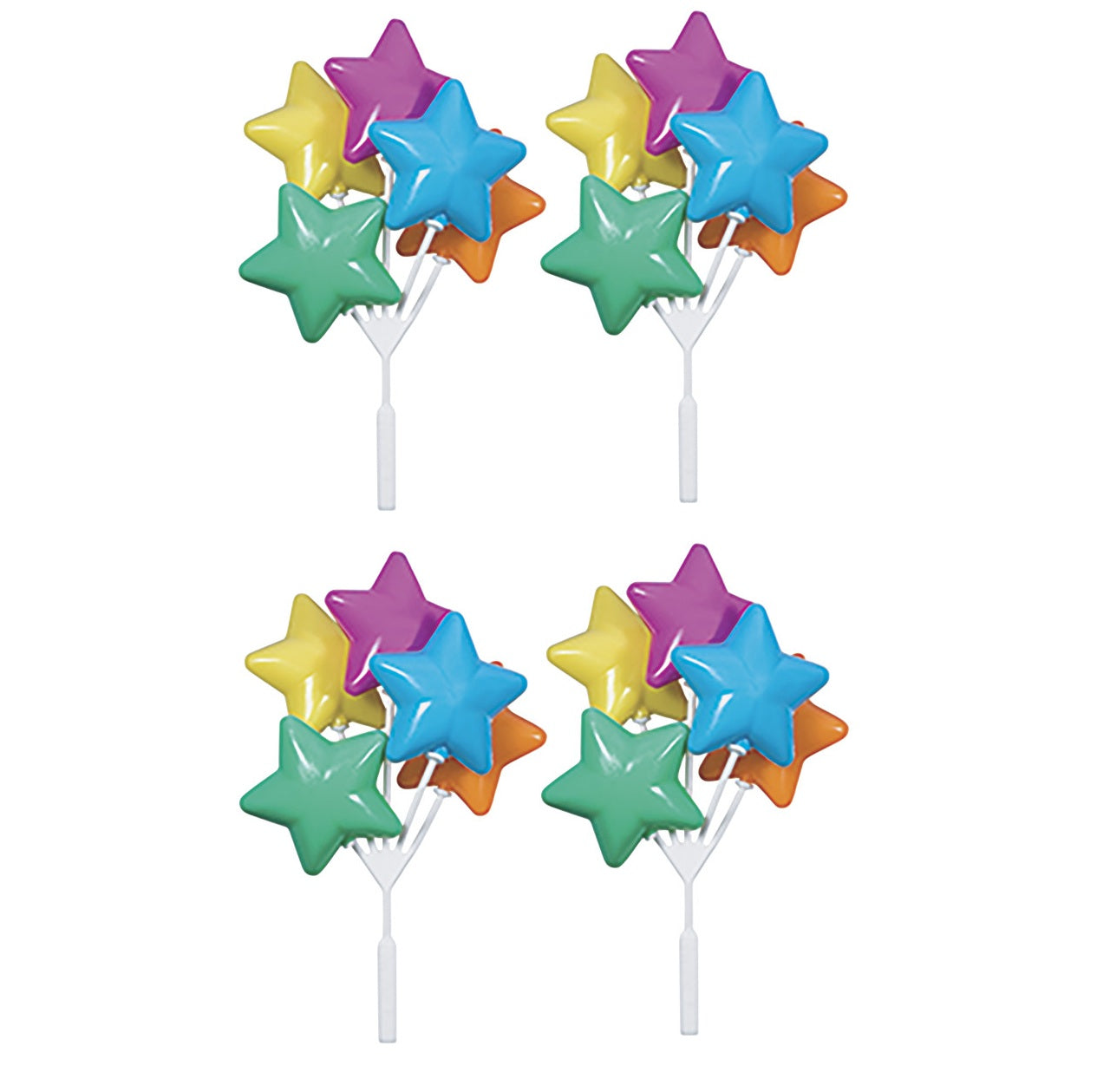 Star Balloon Clusters - Primary Colors - 12 or 36 Count