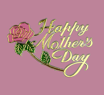 Happy Mother's Day Rose Plaque Cake Toppers, 3" - 6 or 24 pieces