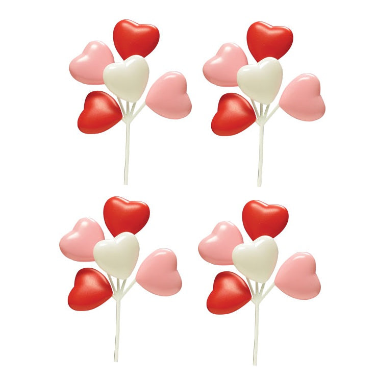 Heart Balloons - Pink/White/Red - 4, 12 or 36 Count