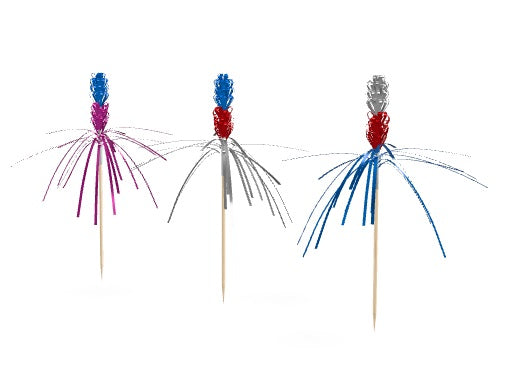 6" Sparkler Food Picks -Assorted Colors, 100 or 1000 count