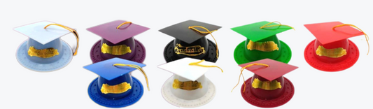 3.5" GRADUATION CAP CAKE TOPPER 24 ct *7 colors Available*
