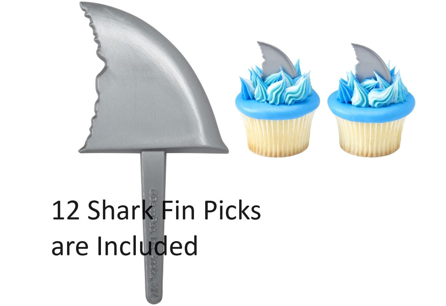 41 Piece Shark Party Kit (ideal for medium size cake & added cupcakes with favors)