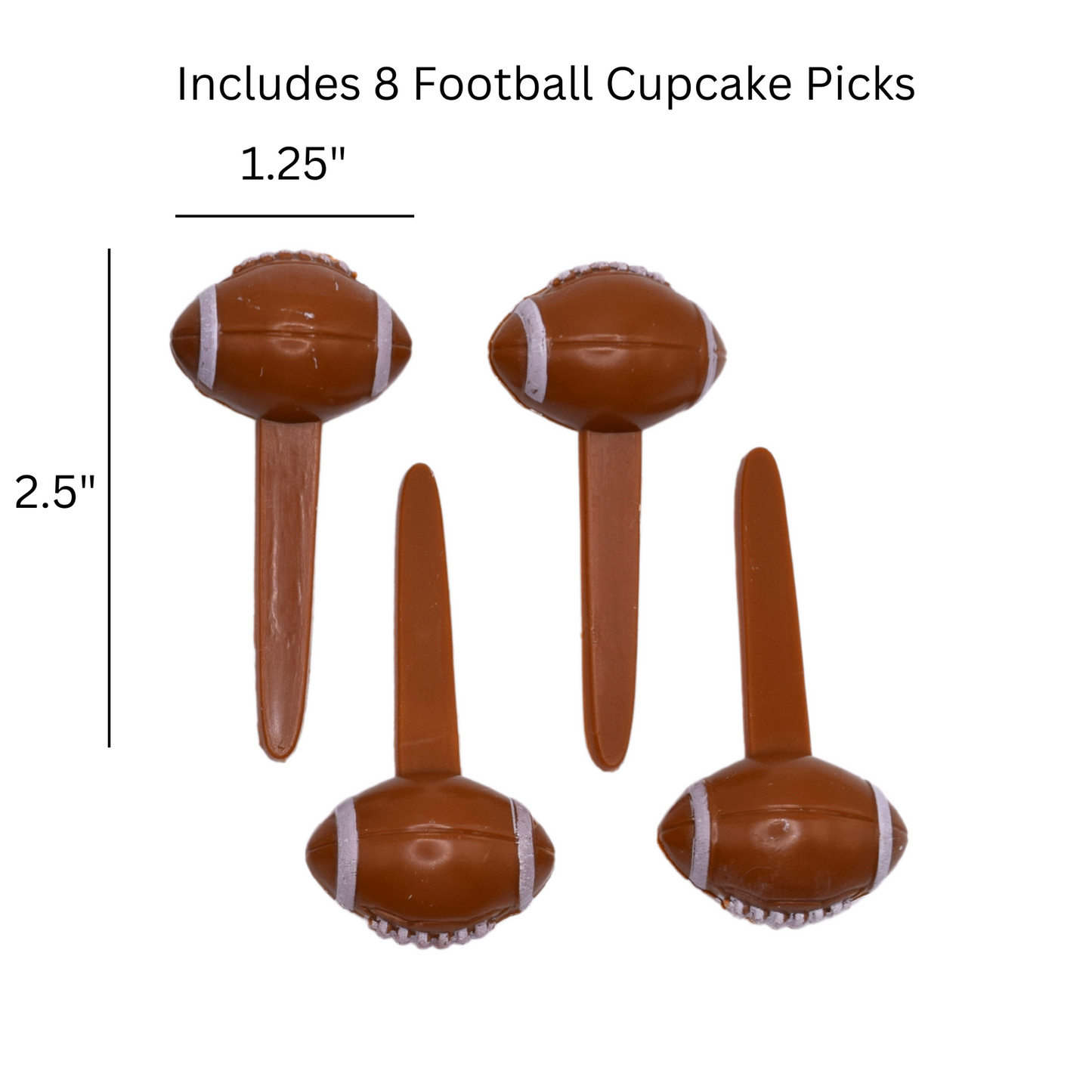 Oasis Supply Football Party Decoration Kit (Available for Pre-Order)- 32 Pieces, Includes 8 Helmets, 8 Football Rings, 8 Football Picks, 1 oz Football Quins and Two 2oz Bags of Team Color Sprinkles