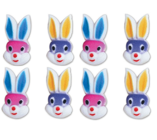 Edible Bunny Faces - Size: 2-1/4" - Bulk 96 pieces