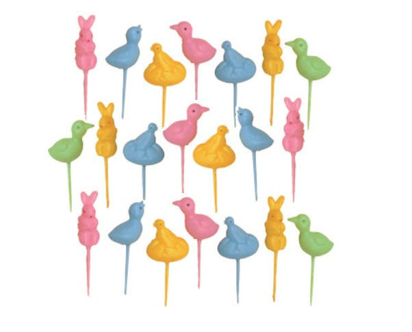 Easter Pick Assortment, Rabbits, Chicks, Bunnies, 24, 72, or 144 count