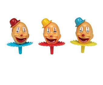 Clown Head Picks -3"- Plastic - 12, 36, or 72 count