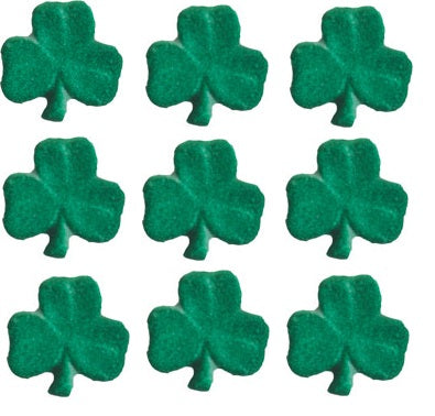 Edible, Shamrocks Molded Sugar Decorations, Various Sizes and Counts