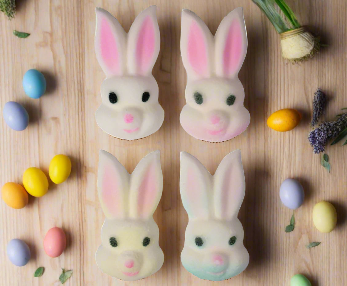 Edible Pastel Bunny Faces - Size: 2-1/4" - Bulk 96 pieces