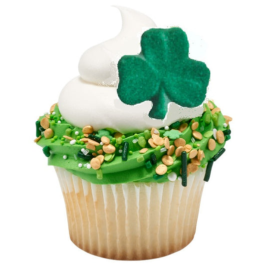 Edible, Shamrocks Molded Sugar Decorations, Various Sizes and Counts