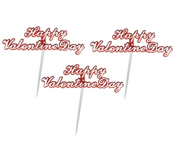 2.25" Happy Valentine Day Picks - 12 or 72 pcs