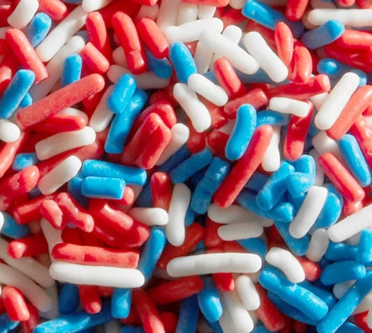 Red, White, and Blue Sprinkle Mix, Choose - 8oz, 5lb, or 10lb