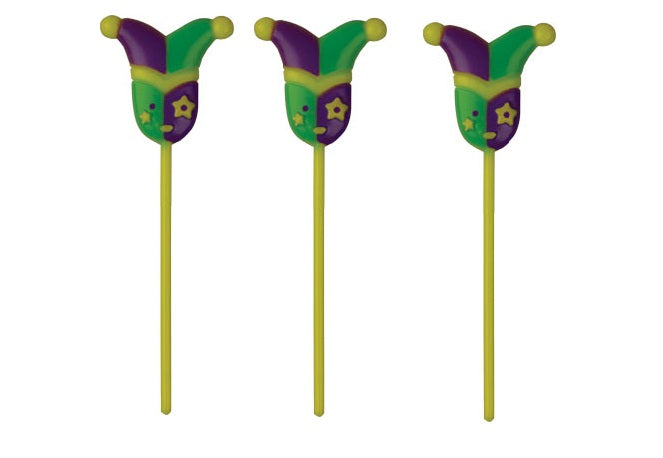 Mardi Gras Mask Cupcake Picks 3"