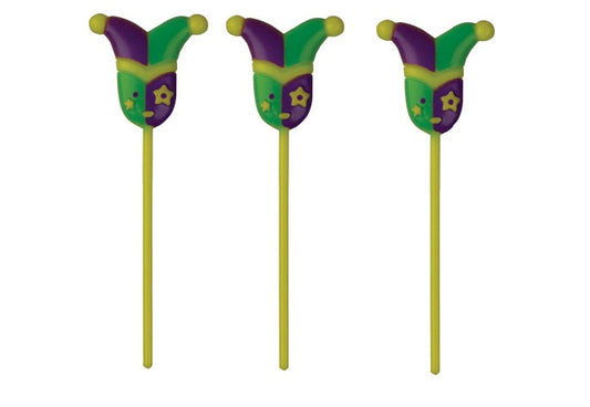 Mardi Gras Mask Cupcake Picks 3"
