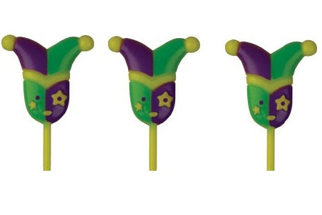 Mardi Gras Mask Cupcake Picks 3"