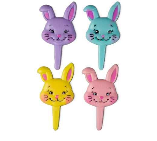 Puffy Bunny Picks, Assortment -72 count, Size 2-1/2"