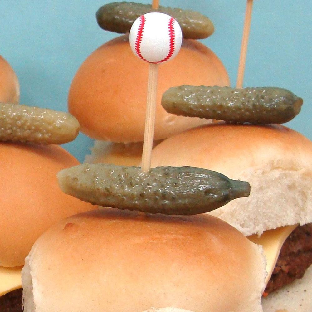 Baseball Bamboo Food / Cocktail Picks, 4 3/4" - 100 or 1000 count