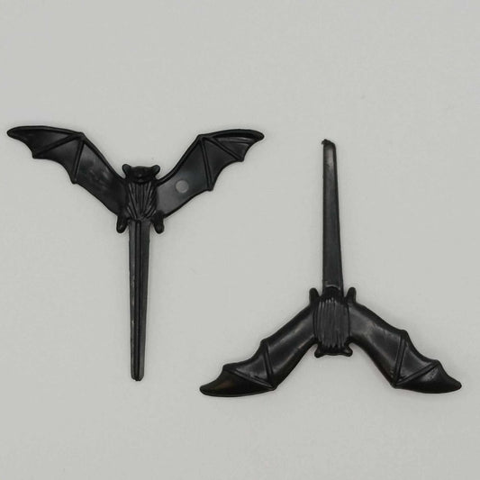 Oasis Supply Black Bat Halloween Cupcake Cake Toppers Plus Bonus Free Halloween Tattoos, 24 ct