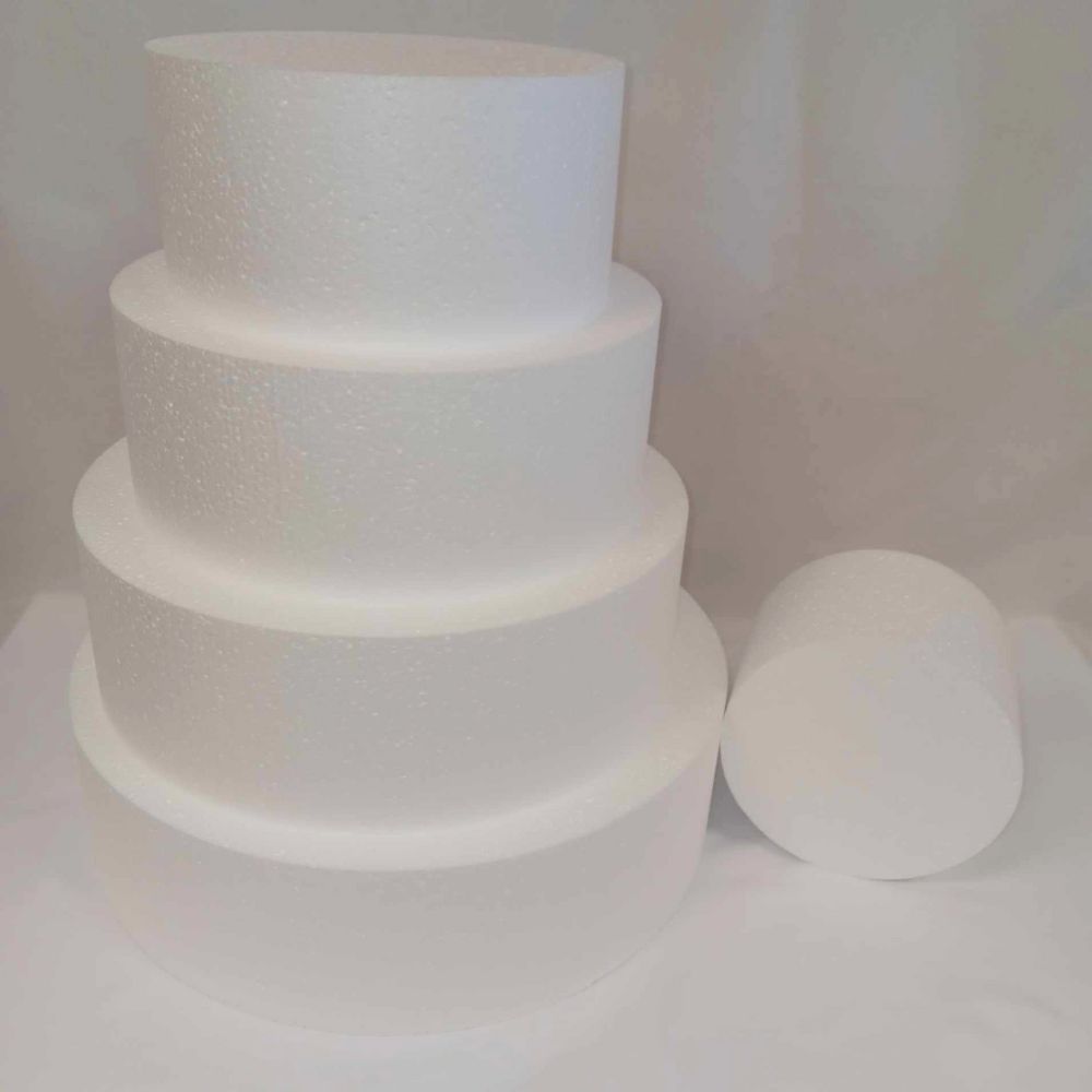 5 Piece Round Fake Cake Set / Dummy Cake Set - 5" High by 6" 8" 10" 12" 14" -- Stack up to 5 Tiers