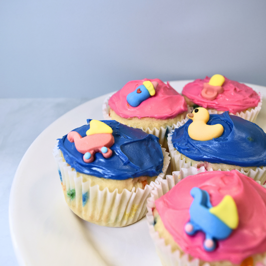 Baby, Gender Reveal, Baby shower Cake and Cupcake Toppers, 15 Piece Set, Bottle, Carriage, Pacifier, Rubber Ducks
