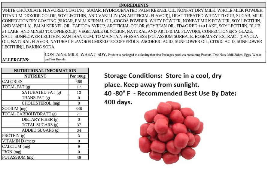 Oasis Supply, Cookie Dough Bites, Toppings for Ice Cream, Froyo Night, Cupcake, Bakery and Desserts - Red Velvet Cookie Dough Bites.