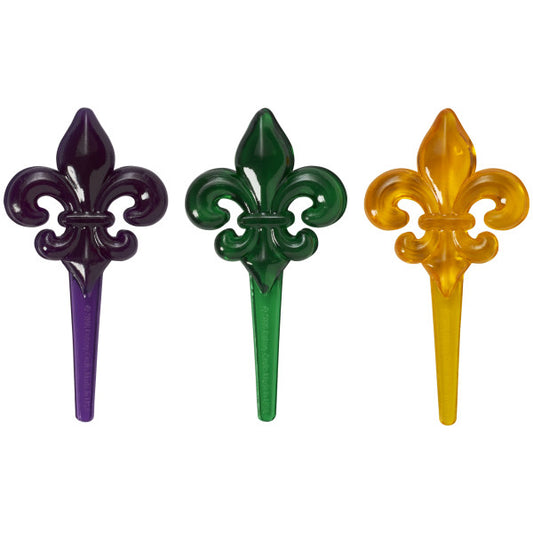 Fleur De Lis Translucent Cupcake Picks-24 or  144 count