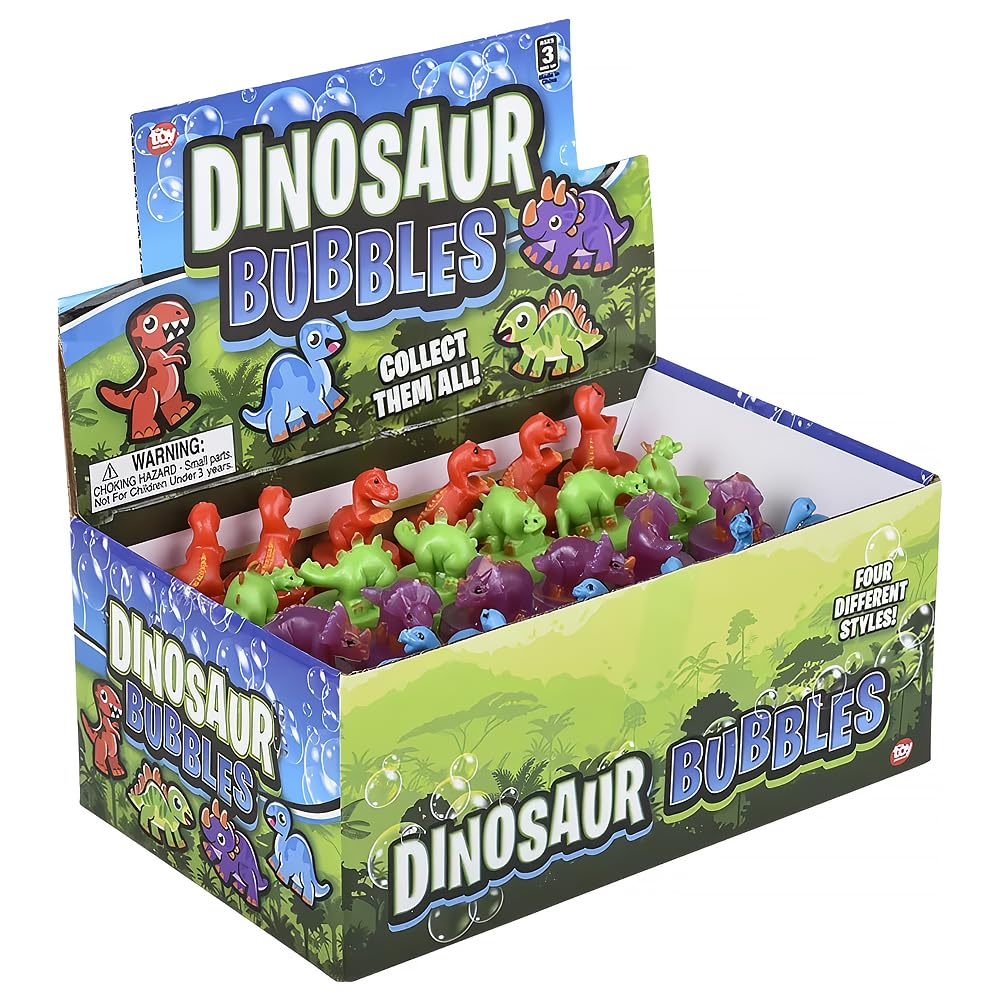 Dinosaur Bubble Bottles, 24 Count