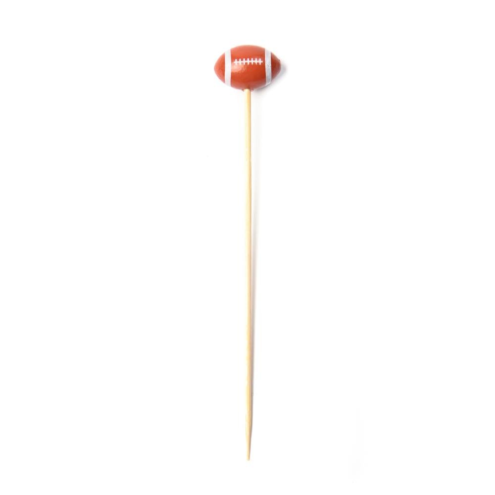 Football Bamboo Food / Cocktail Pick, 4 3/4" - 100 or 1000 count