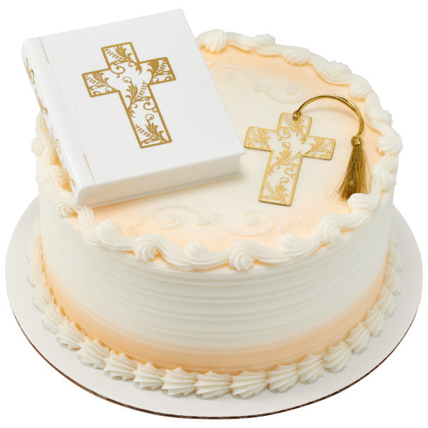 Religious Cake Toppers, Bible with Cross Cake Kit