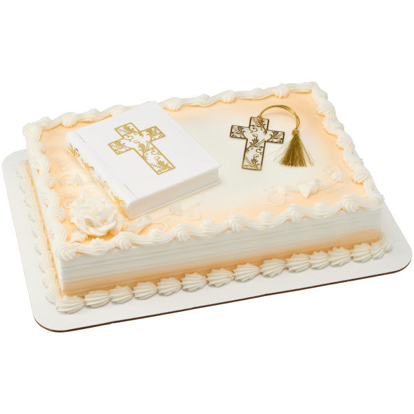 Religious Cake Toppers, Bible with Cross Cake Kit