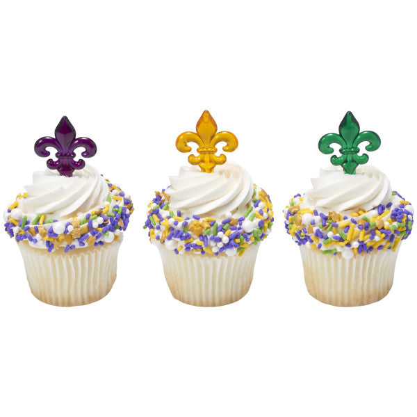 Fleur De Lis Translucent Cupcake Picks-24 or 144 count