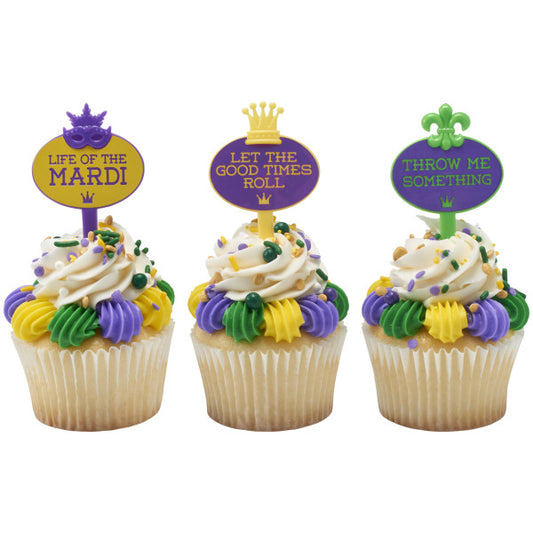Life of the Mardi Cupcake Picks- 24 or 144 ct