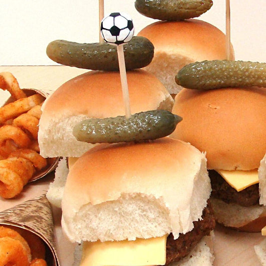 Soccer Ball Bamboo Food / Cocktail Picks, 4 3/4" - 100 or 1000 count