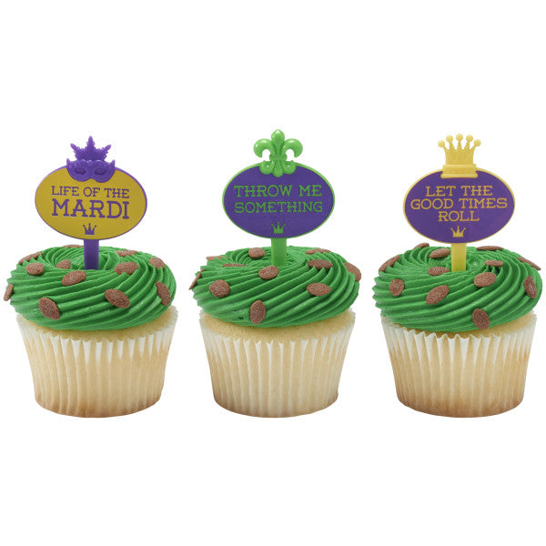 Life of the Mardi Cupcake Picks- 24 or 144 ct