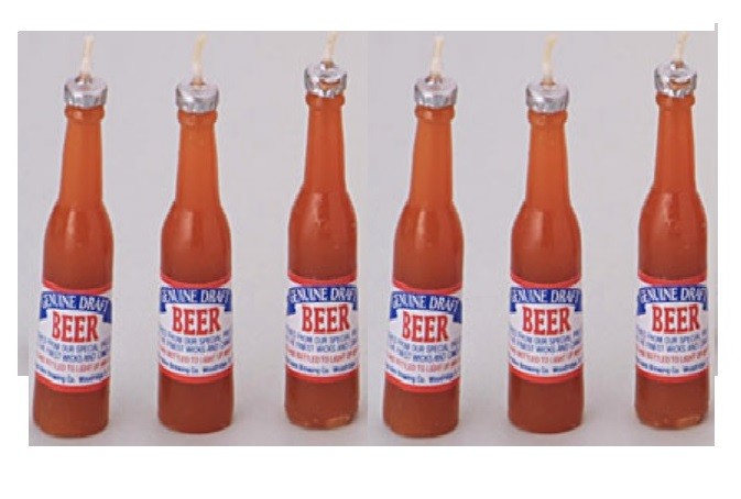 Beer Bottle Novelty Candles, 6 Candles per Card