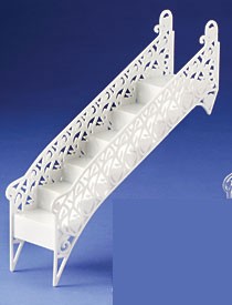 Wedding Heart Stairway - 6 Steps - White - 1 each