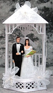 Wedding Cake Topper - E506 - Bride & Groom, Gazebo Topper