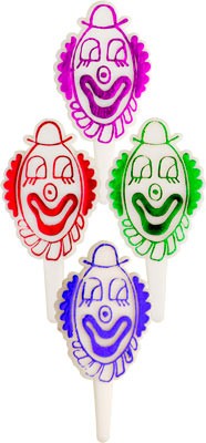 Clown Head Foil Picks - 144 Count