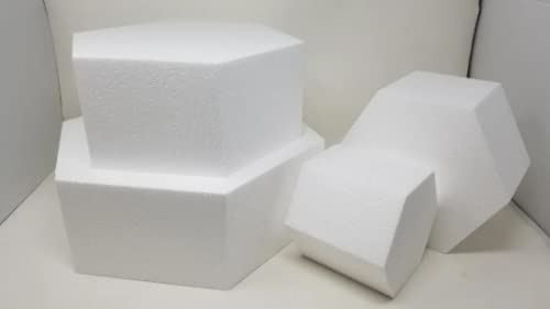 Hexagon Styrofoam Cake Dummies Various Sizes