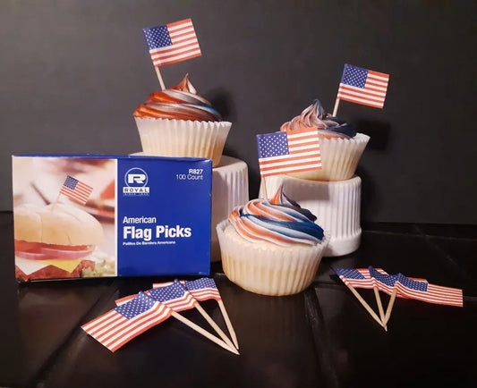 2 1/2" American Flag Toothpicks, 100 or 1000 count
