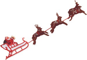 10" Santa Sleigh with Reindeer