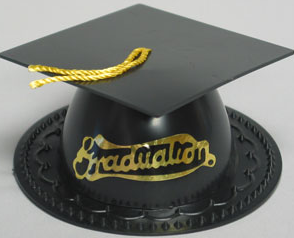 3.5" GRADUATION CAP CAKE TOPPER 24 ct *7 colors Available*