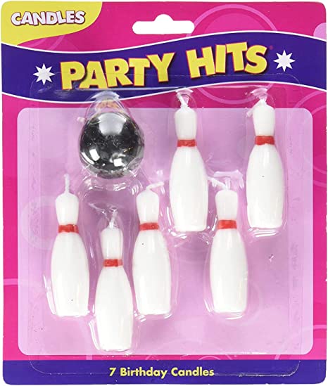 7pc Bowling Pins and Ball Candle Set, 1 set or 6 sets