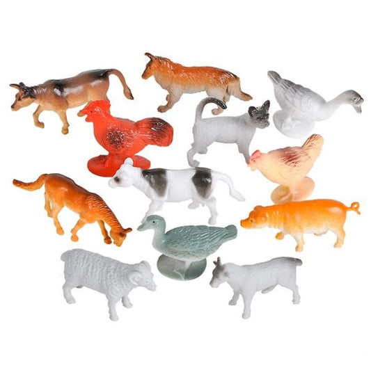 Farm Animals Playset / Cake Topper Kit 12 pk