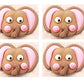 Edible Royal Icing Decorations - 2.25" Elephant Face - 4 count