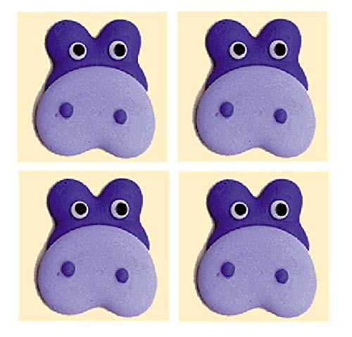 Edible Royal Icing Decorations - 2.25" Hippo Face - 4 count