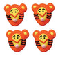Edible Royal Icing Decorations - 2.25" Tiger Face - 4 count
