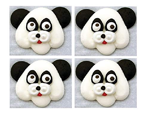 Edible Royal Icing Decorations - 2.25" Panda Face - 4 count